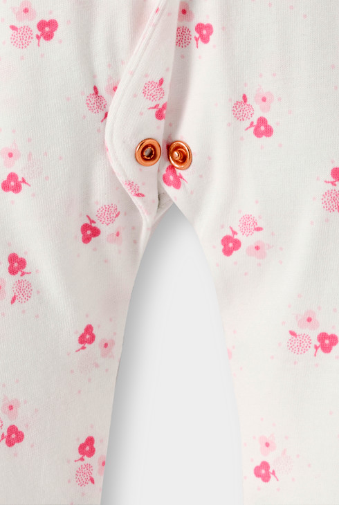 Dors-bien blanc imprimé fleurs bébé 2