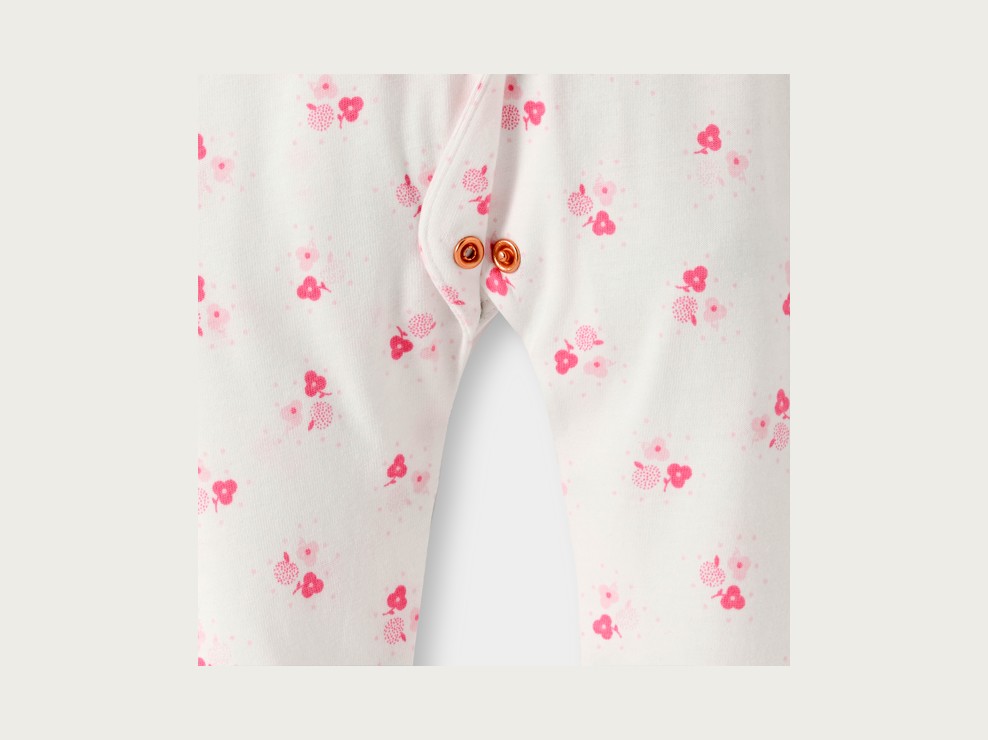 Strampler weiß bedruckt Blumen Kleinkind Mädchen 2