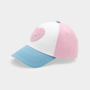 Casquette rose et bleue motif coeur bébé fille
