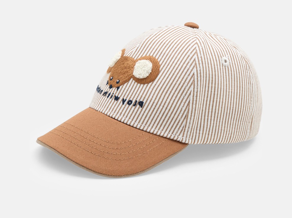 Casquette marron rayée bébé garçon 1