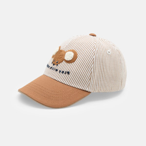 Casquette marron rayée bébé garçon