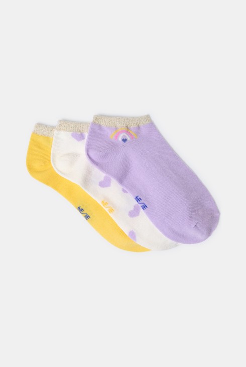 Calcetines cortos violeta niña (pack de 3) 1