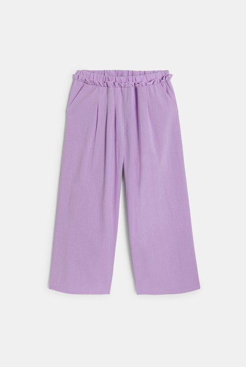 Weite Faltenhose blasslila Mädchen 1