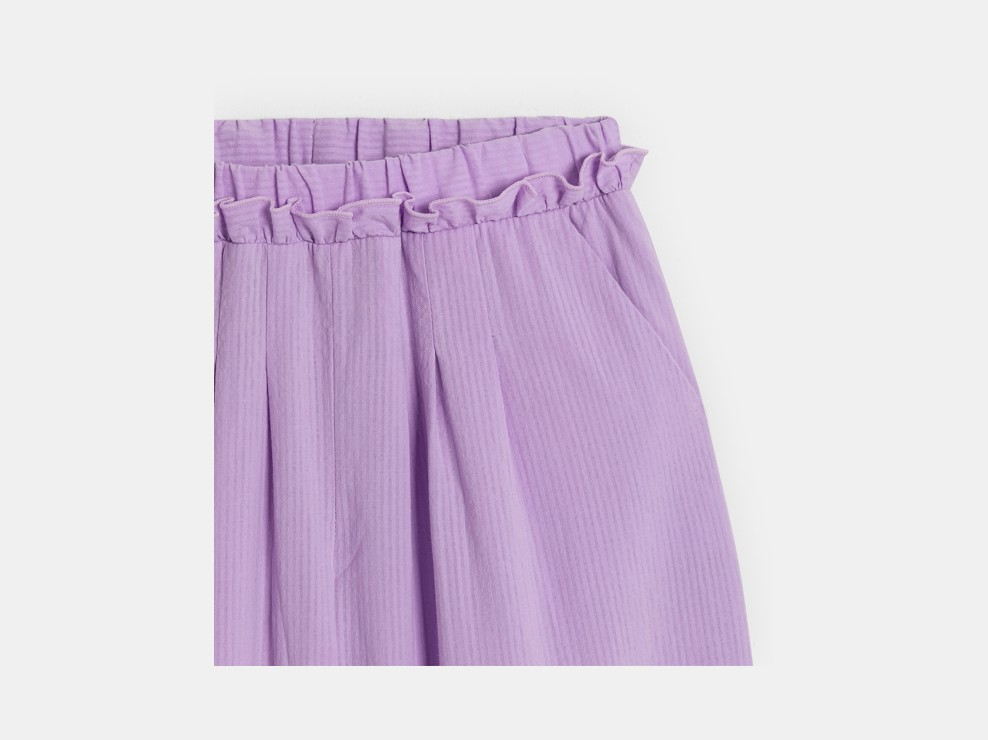 Pantalón ancho de pinzas malva niña 2