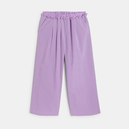 Pantalon Large À Pinces Mauve Fille - Violet Iris - 3A - OKAIDI