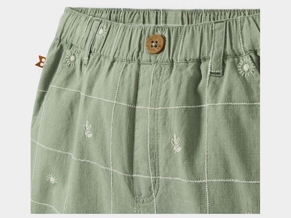 Groene katoenen bermuda voor jongens 2
