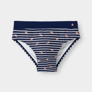 Slip de bain rayé imprimé requin bleu garçon