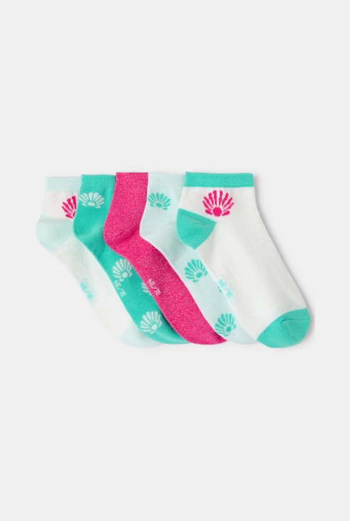 Calcetines cortos concha rosa niña (pack de 5) 1