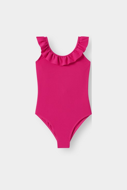 Girl's fuchsia pink swimsuit 1