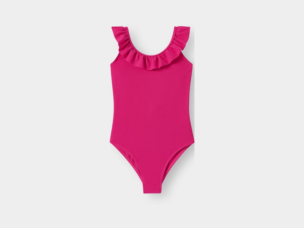 Maillot de bain rose fuchsia fille 1
