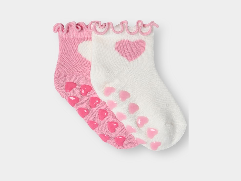 Roze-witte antislipsokken voor meisjes 1