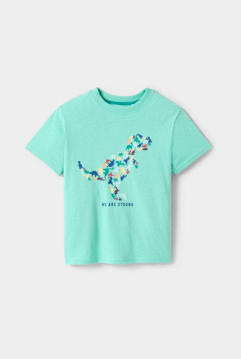 Groen T-shirt met dinosaurusmotief voor jongens 1