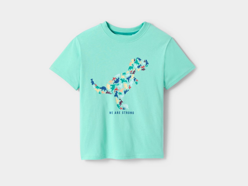 Tshirt vert motif dinosaure garçon 2