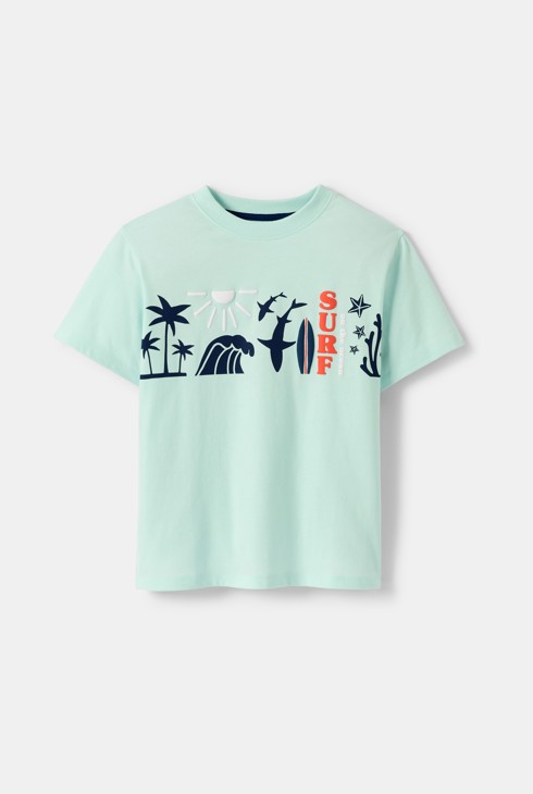 Grünes T-Shirt mit Motiv für Jungen 1