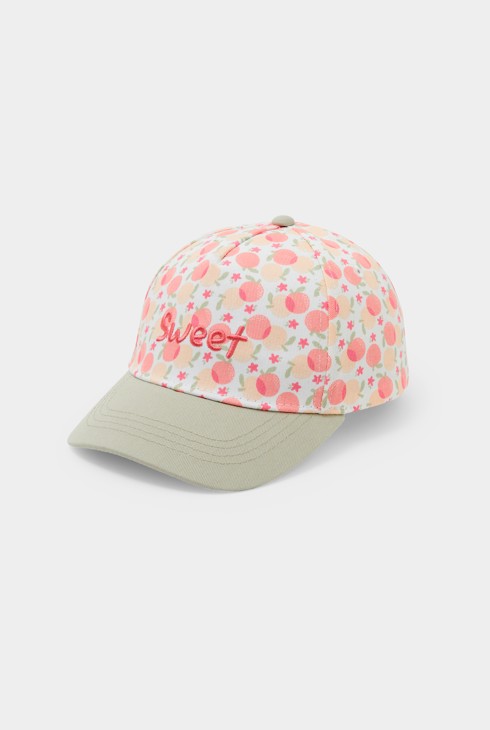 Casquette imprimée orange fille 1
