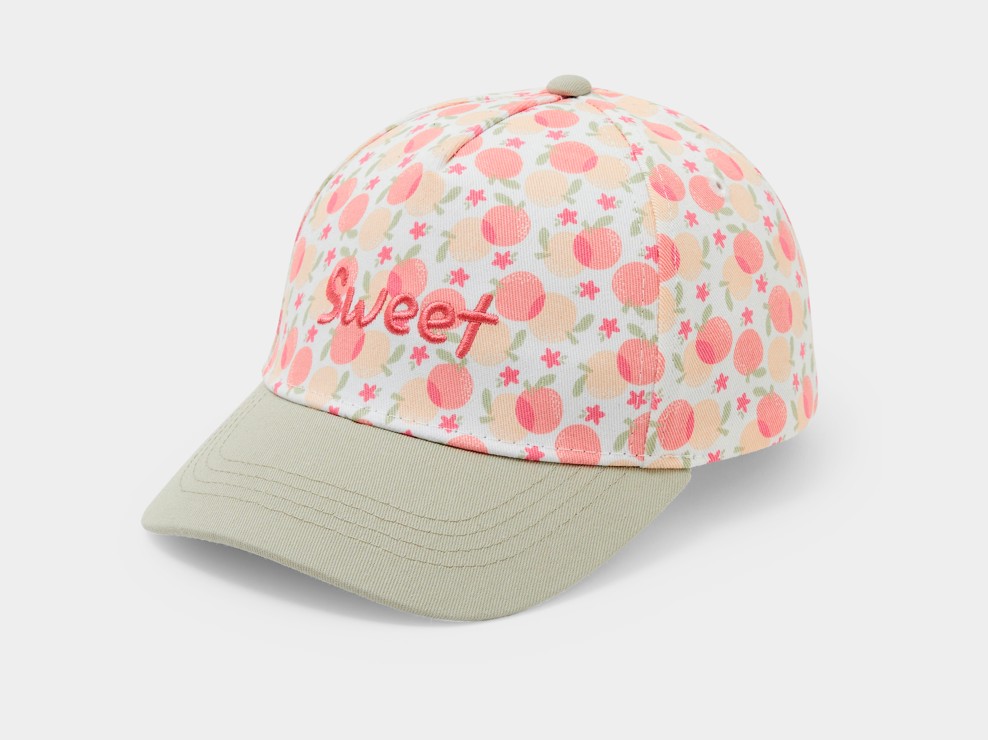 Casquette imprimée orange fille 1