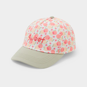 Casquette imprimée orange fille