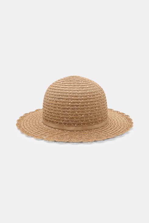 Sombrero paja beige niña 1