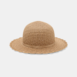Chapeau paille beige fille