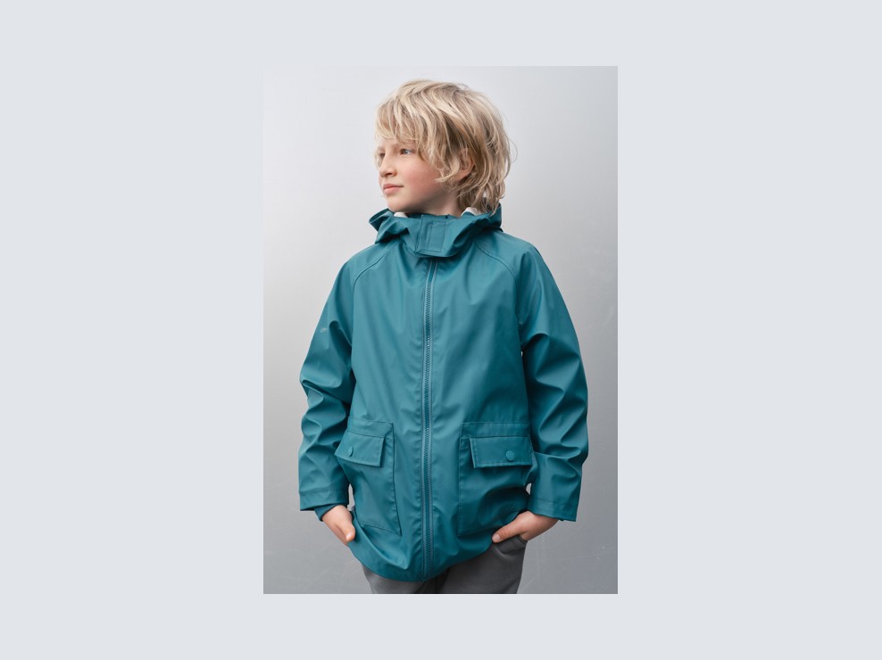 Giacca impermeabile verde da bambino 1