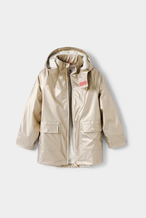 Chaqueta impermeable beige iridiscente para niña 2
