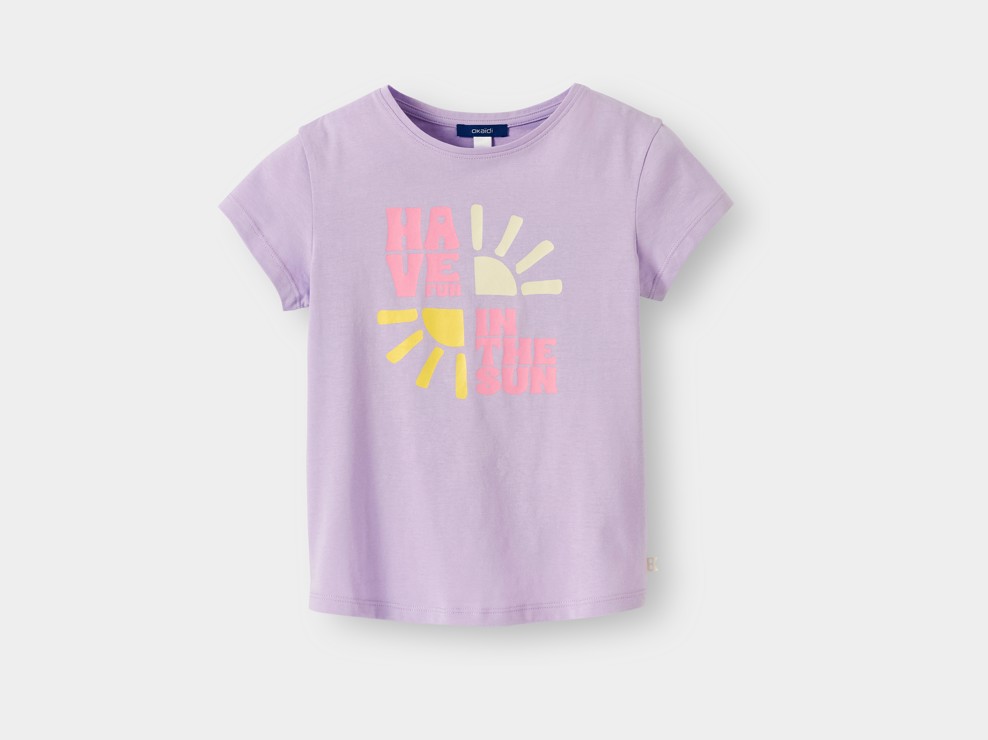 T-Shirt mit violettem Sonnenmotiv für Mädchen 1