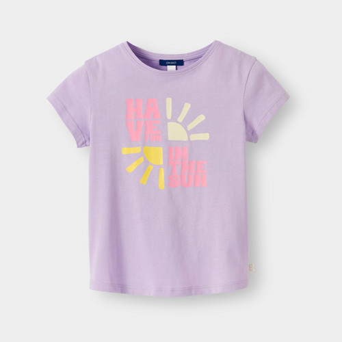 T-shirt À Motif Soleil Violet Fille - Violet Crocus - 10A - OKAIDI