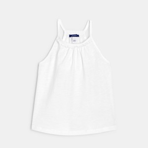 Weißes Tanktop mit schmalen Trägern für Mädchen