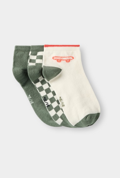 Socquettes vert garçon (lot de 3) 1