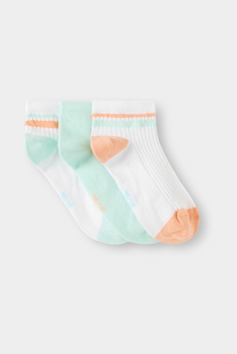 Chaussettes basses côtelées blanc garçon (lot de 3) 1