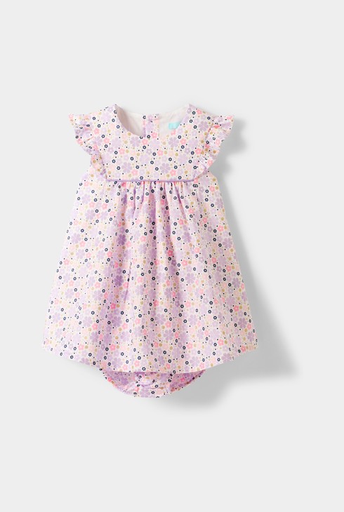 Robe rose imprimée fleurs 1