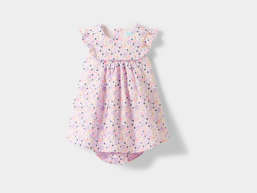 Robe rose imprimée fleurs 1