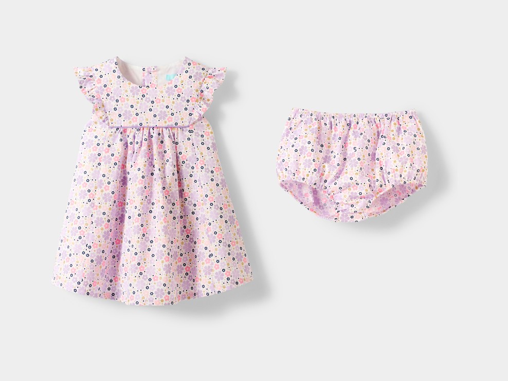 Robe rose imprimée fleurs 2