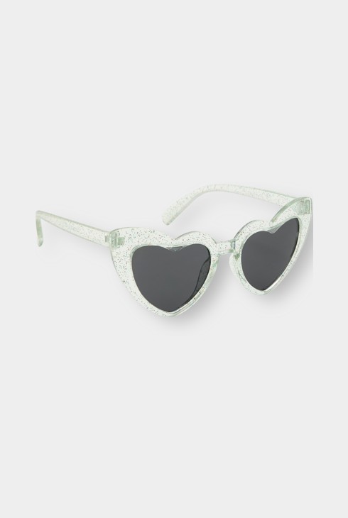 Lunettes de soleil coeur vertes fille 1