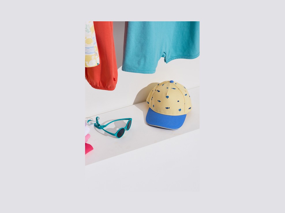 Cap gelb Motiv blau Kleinkind Junge 2