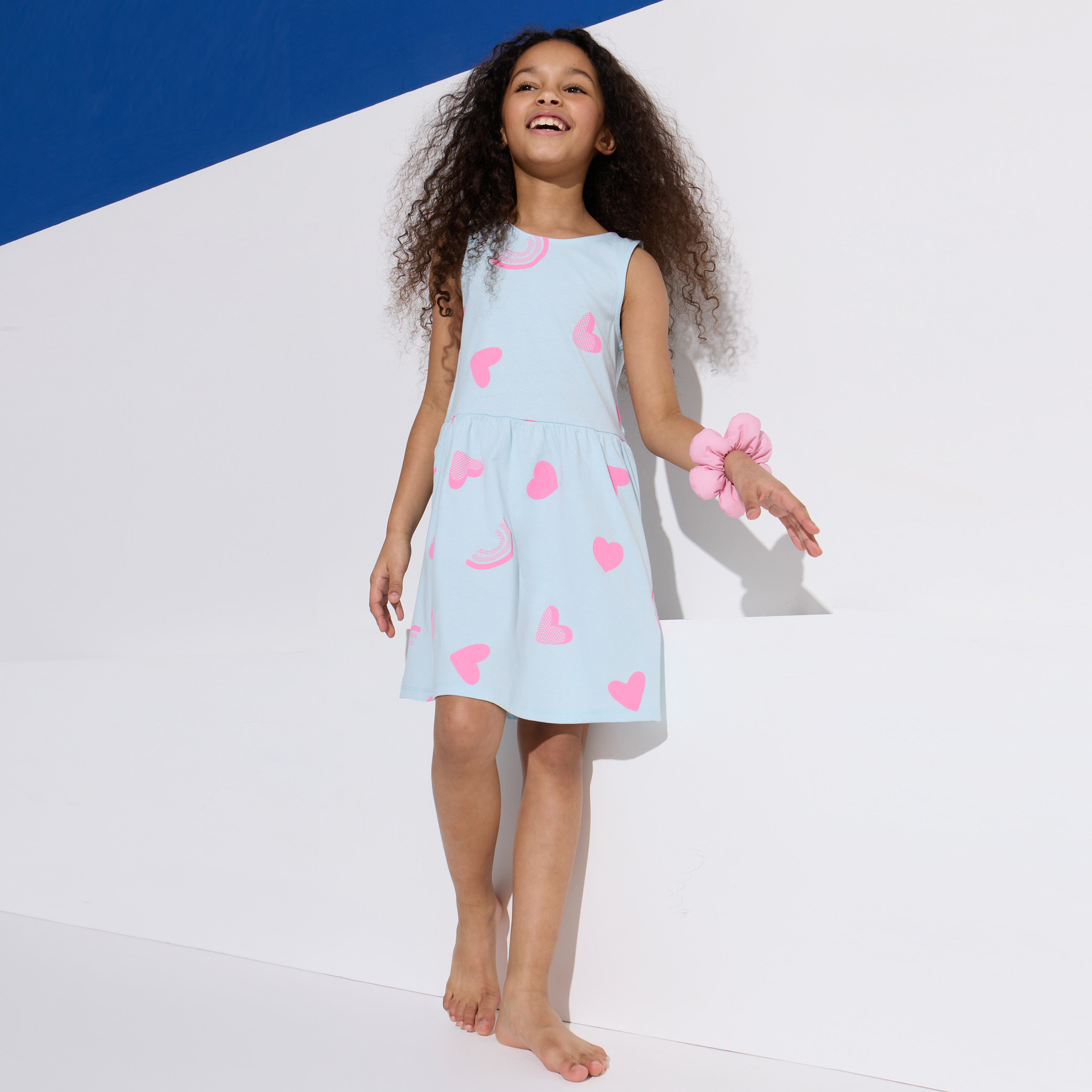 Robe imprimé violet fille - Imprimé bleu