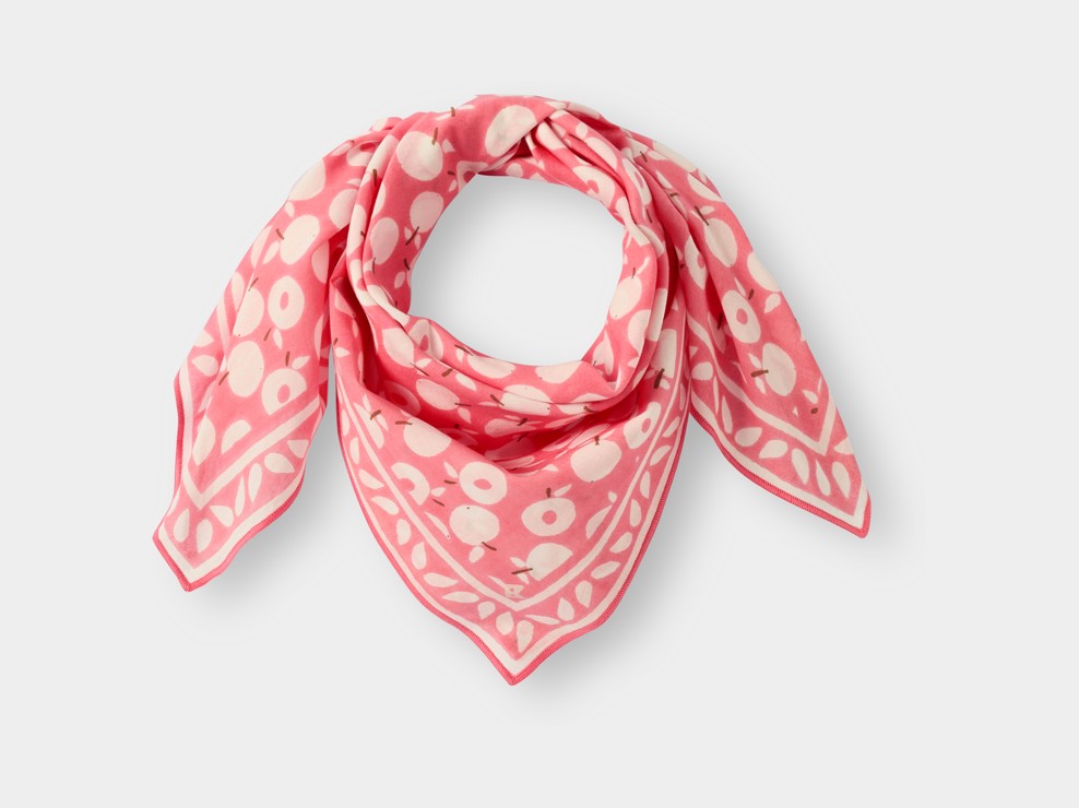 Foulard fruits rose fille 1