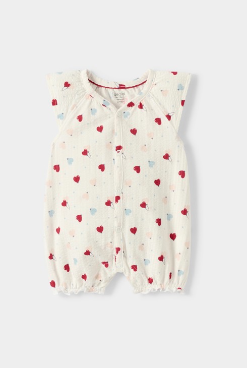 Barboteuse coeur bébé fille blanc 1