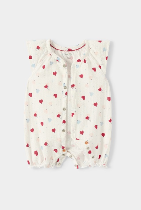 Barboteuse coeur bébé fille blanc 2