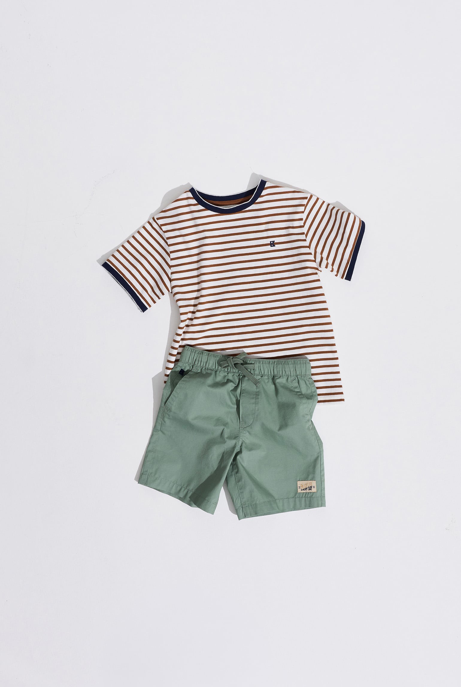 Bermuda coton bleu garçon - Vert olivier