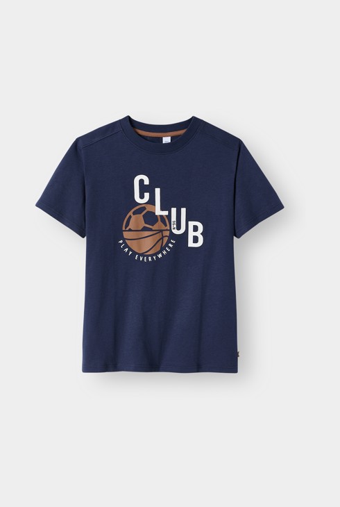 T-shirt imprimé sport bleu marine garçon 2