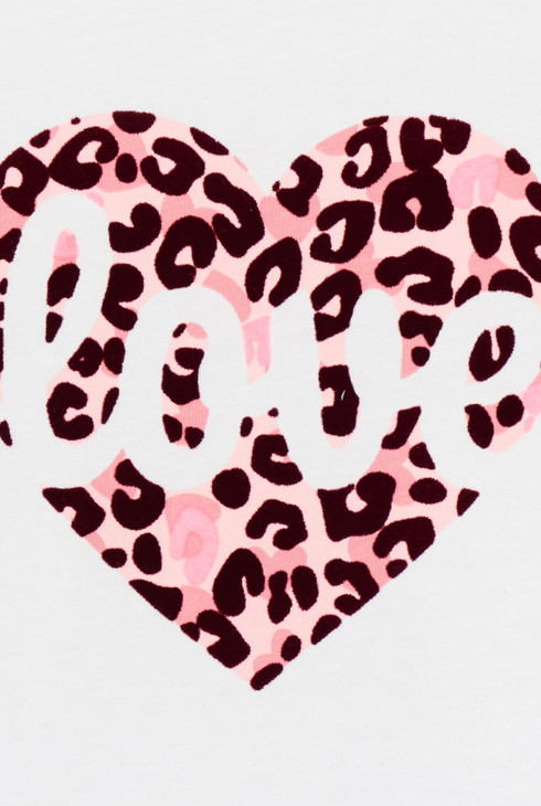 T-Shirt lange Ärmel Herz Leopard weiß Mädchen 2