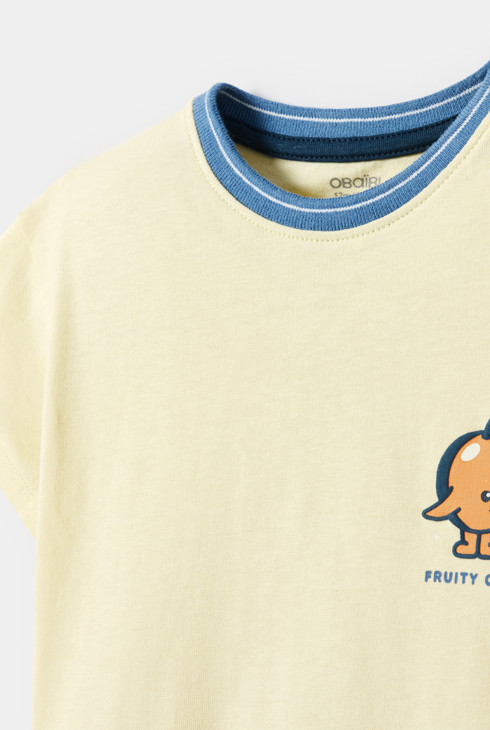 Gele T-shirt met opdruk voor kinderen 2