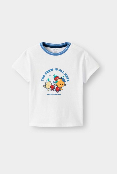 Wit T-shirt met fruitmotief voor babyjongens 1