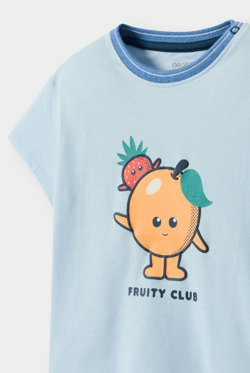 Blauw T-shirt met fruitprint voor babyjongens 2