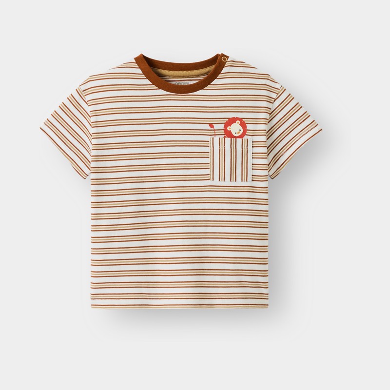 Beige gestreept T-shirt voor babyjongens