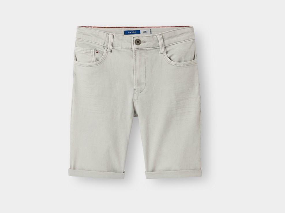 Graue Jeans-Bermudashorts für Jungen 1