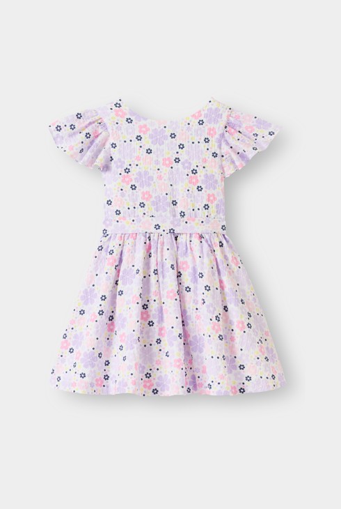 Robe imprimée fleurie violette fille 2