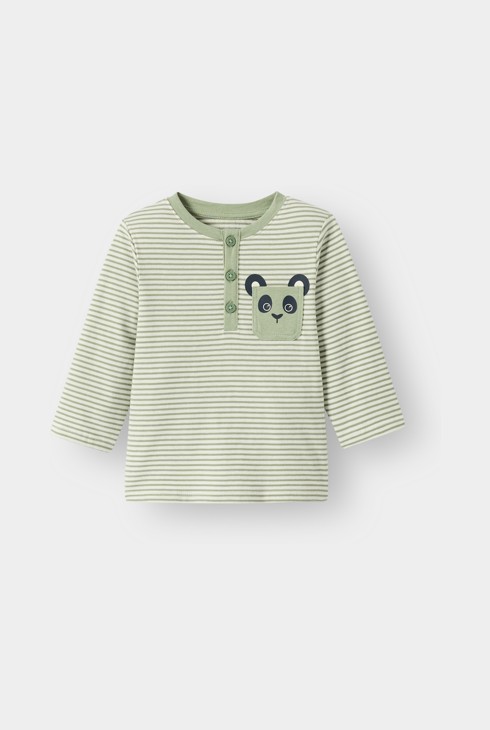 Groen gestreept T-shirt voor babyjongens 1