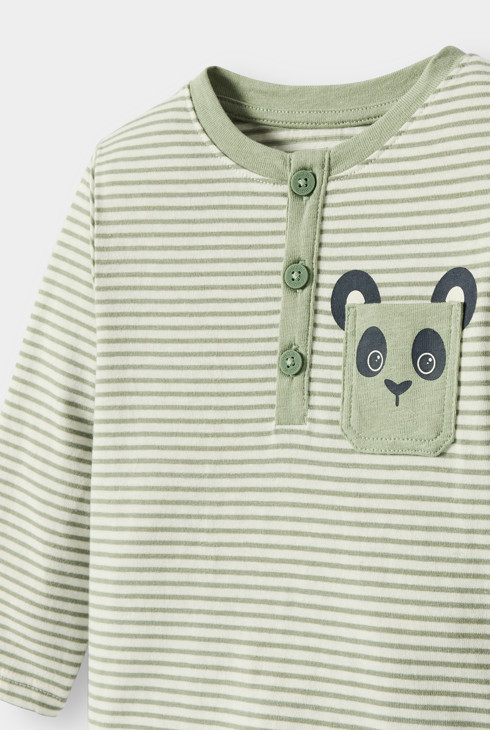 Groen gestreept T-shirt voor babyjongens 2
